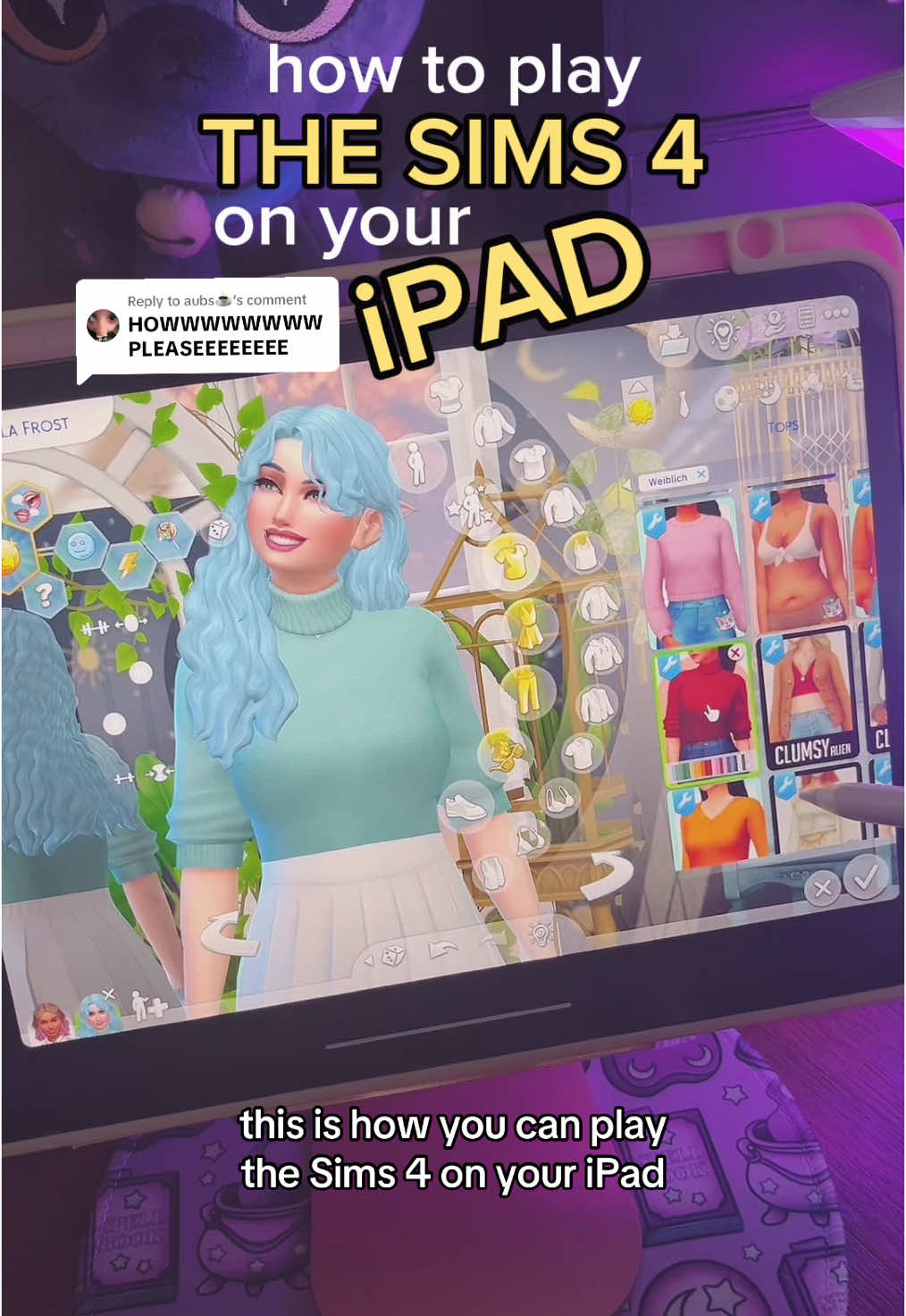 Replying to @aubs☕️ how to play the sims 4 on your ipad💜✨ #tutorial #thesims4 #ipad 