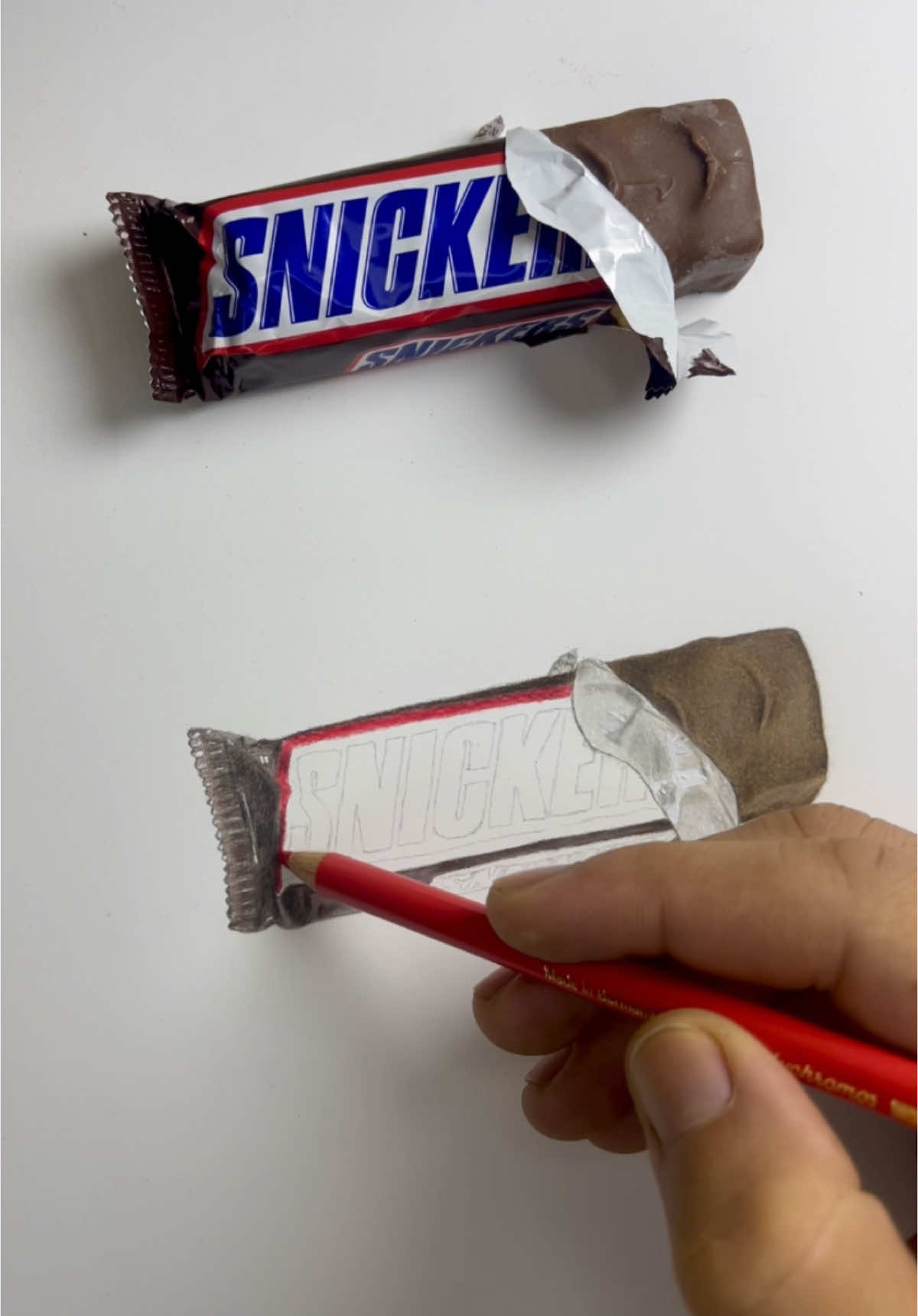 Drawing a realistic SNICKERS Chocolate  #draw #snickers #fyp  #chocolate  #artist #viralvideos #explore #trendingvideo 