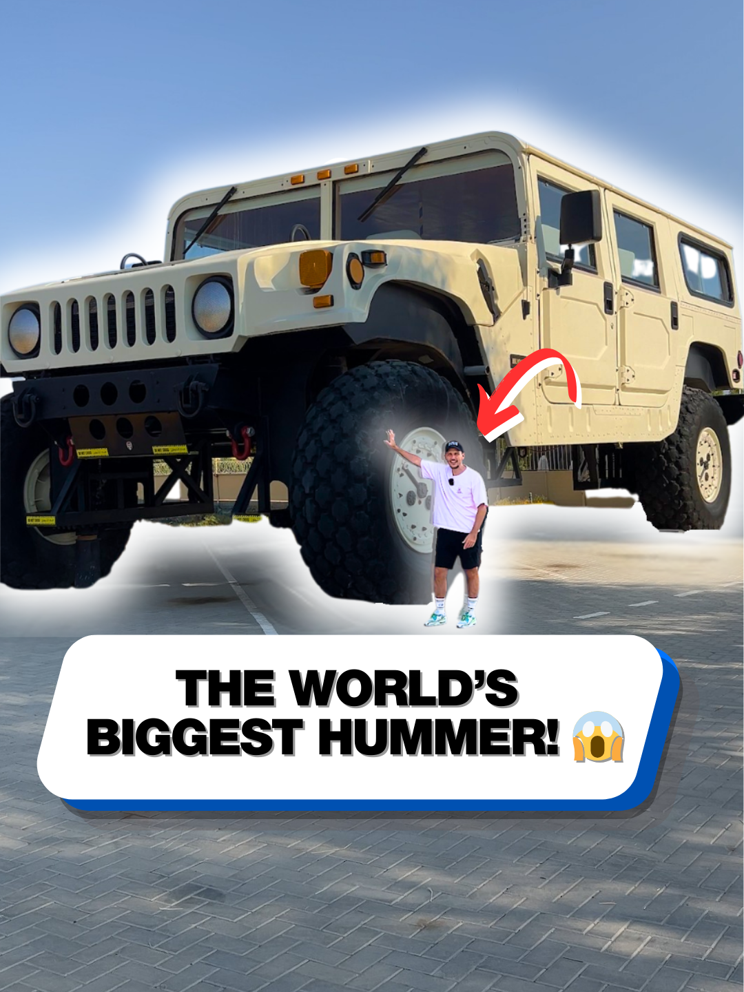 The world's biggest Hummer has an apartment inside! 🤯  #hummer #big #apartment #house #Home #hummers #cartok #supercarblondie #massive #worldsbiggest #tire #tires