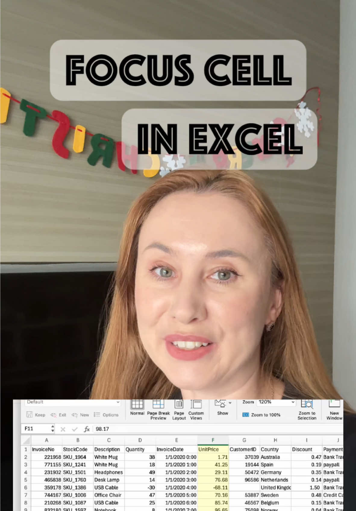 Focus Cell in Excel. Great feature when you are presenting the numbers or discussing data during the video call, so everyone can see what cell you are talking about #excel #exceltips #exceltutorial #dataanalytics 