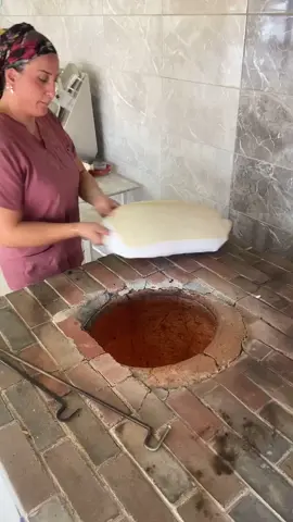 Tandır Ekmeği at @nehir_lavas 📍İzmir, Turkey 🇹🇷  Tandır Ekmeği is a traditional Turkish flatbread baked in a clay oven called a tandır. Made with simple ingredients like flour, water, yeast, and salt, the dough is rolled thin and slapped onto the oven’s walls, creating a crispy exterior and soft interior with a slightly smoky flavor. Served warm, it’s often enjoyed with butter, cheese, honey, or olives, symbolizing Turkish culinary heritage and hospitality.