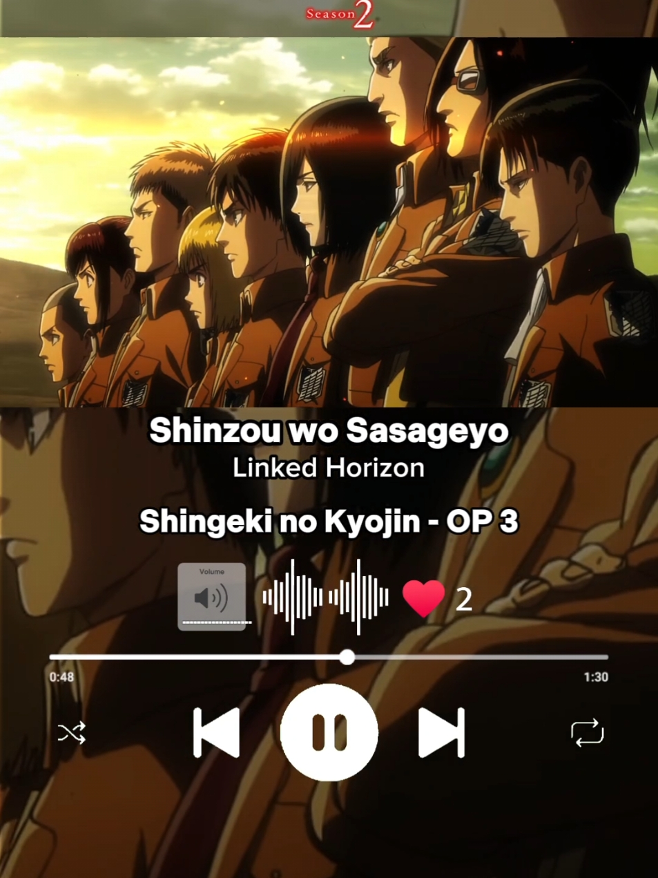 Shingeki no Kyojin OP 3 | Shinzou wo Sasageyo - Linked Horizon | #Opening #Anime #animemanga #shingekinokyojin #AttackOnTitan #shinzouwosasageyo #linkedhorizon #animeopening #Otaku #animefyp #animeedit #animetiktok #sar_musicsong #fyp #parati #Viral