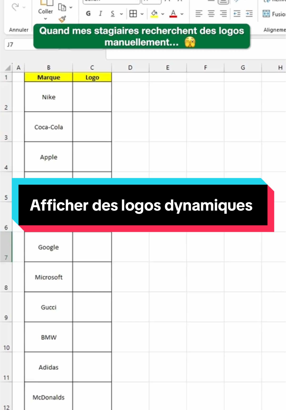 Affiche des logos dynamiques avec cette formule #excel 