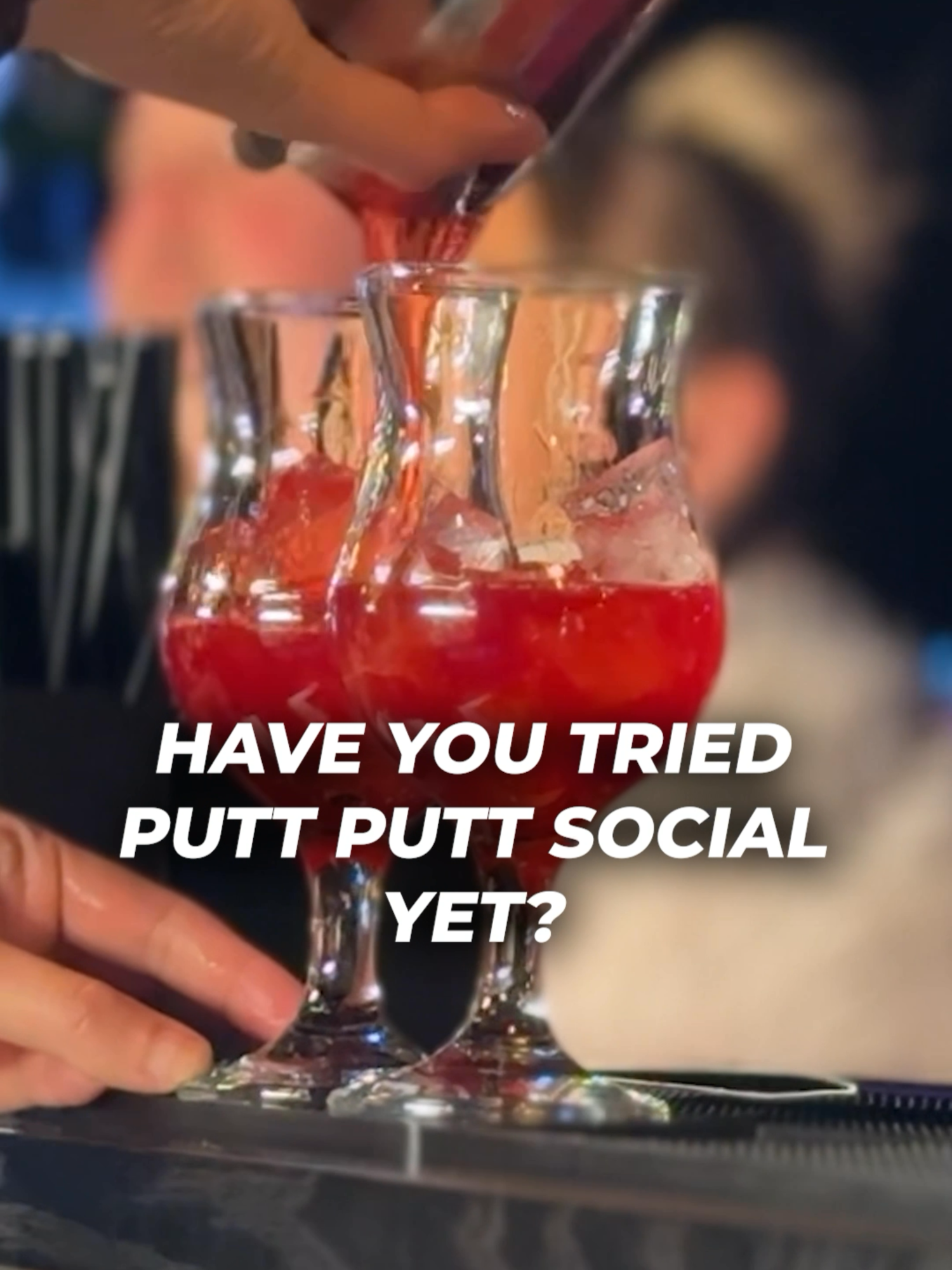 Have you tried Putt Putt Social yet?? With crazy golf, asian street food and cocktails...it's a winner of an idea for your next date night, girls night out, weekend plan or friends date! Book online now! #datenightideas #datenight #cocktails #nightout #british #relatable #viraltiktok #couplestiktok #friendsdate #girlsweekendplans #couples #minigolf #fyp #asianfood #food #student #christmas #golf