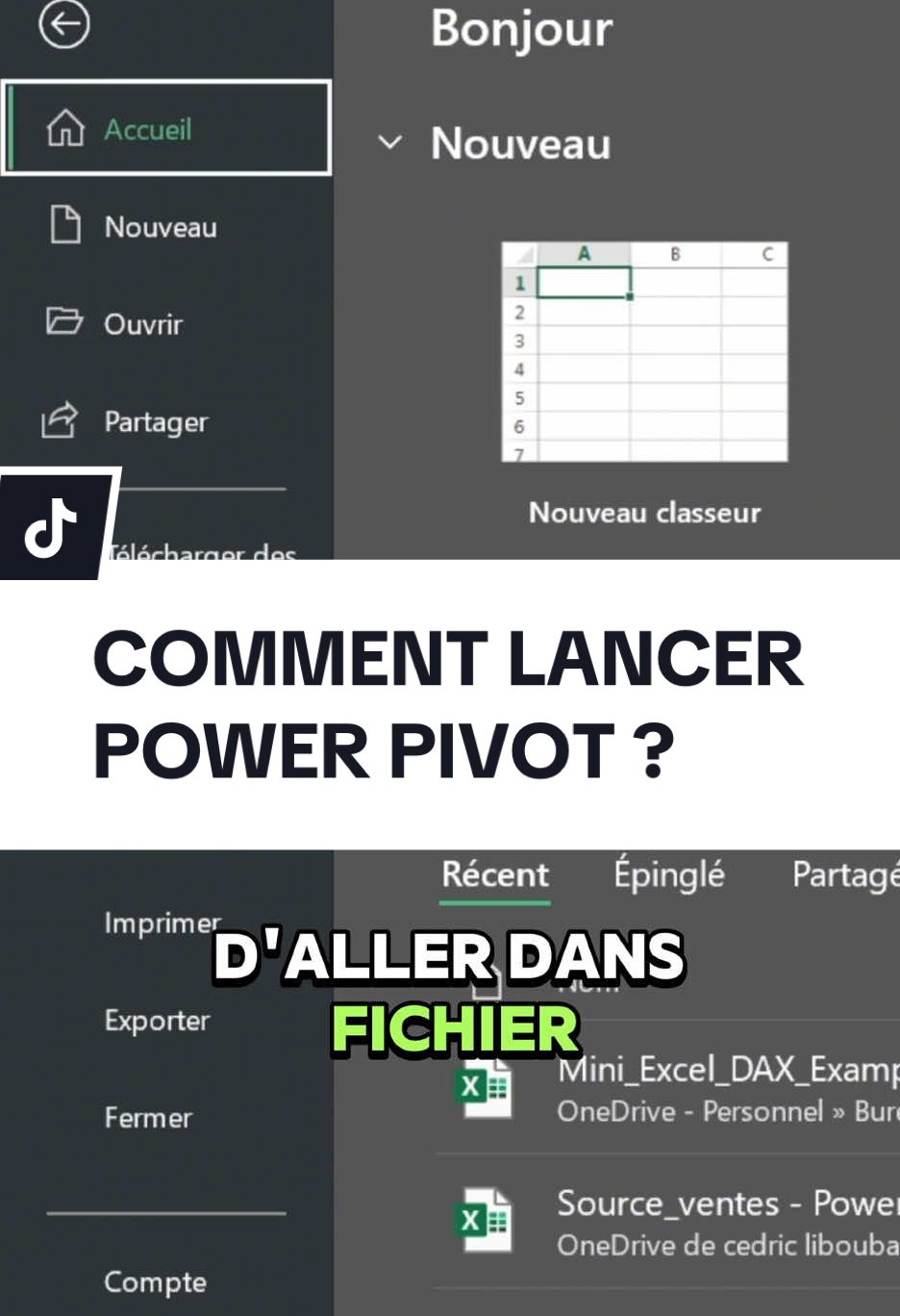 Comment lancer Power Pivot sur Excel ? Prêt à transformer ton Excel en super machine d’analyse ! Power Pivot, c’est un outil caché dans Excel qui te permet de manipuler de gros volumes de données et de relier plusieurs tables en quelques clics. Pas besoin de coder quoi que ce soit, Excel fait tout pour toi. Pour l’activer, c’est simple : - Fichier > Options > Compléments - En bas, sélectionne Compléments COM et clique sur Atteindre. - Coche Microsoft Power Pivot pour Excel, valide, et boum ! L’onglet apparaît comme par magie. Et là, tu es prêt à importer des données, les relier et faire des calculs complexes… sans taper une seule ligne de code. __ #exceltutorial #excel #exceltips  #spreadsheets #corporate #accouting #finance #workhacks #tutorial #tuto #sheets #powerquery #power pivot #powerbi #data #dataanalyticts #analytics #comptabilité #dataanalyst