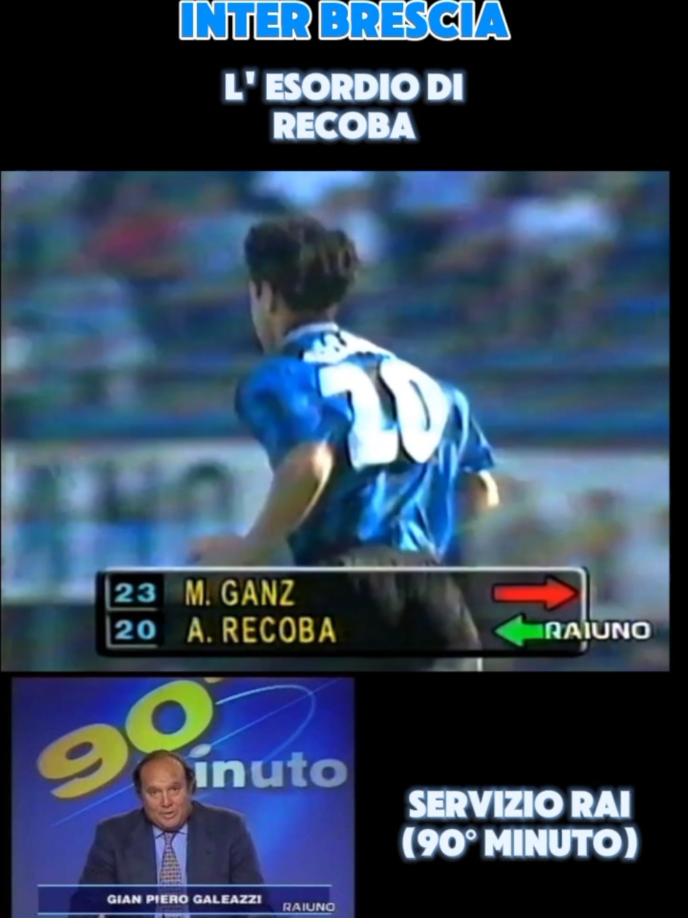 L'esordio di Alvaro Recoba Serie A 1997/98-servizio 90esimo Minuto #seriea #ronaldo #alvarorecoba 