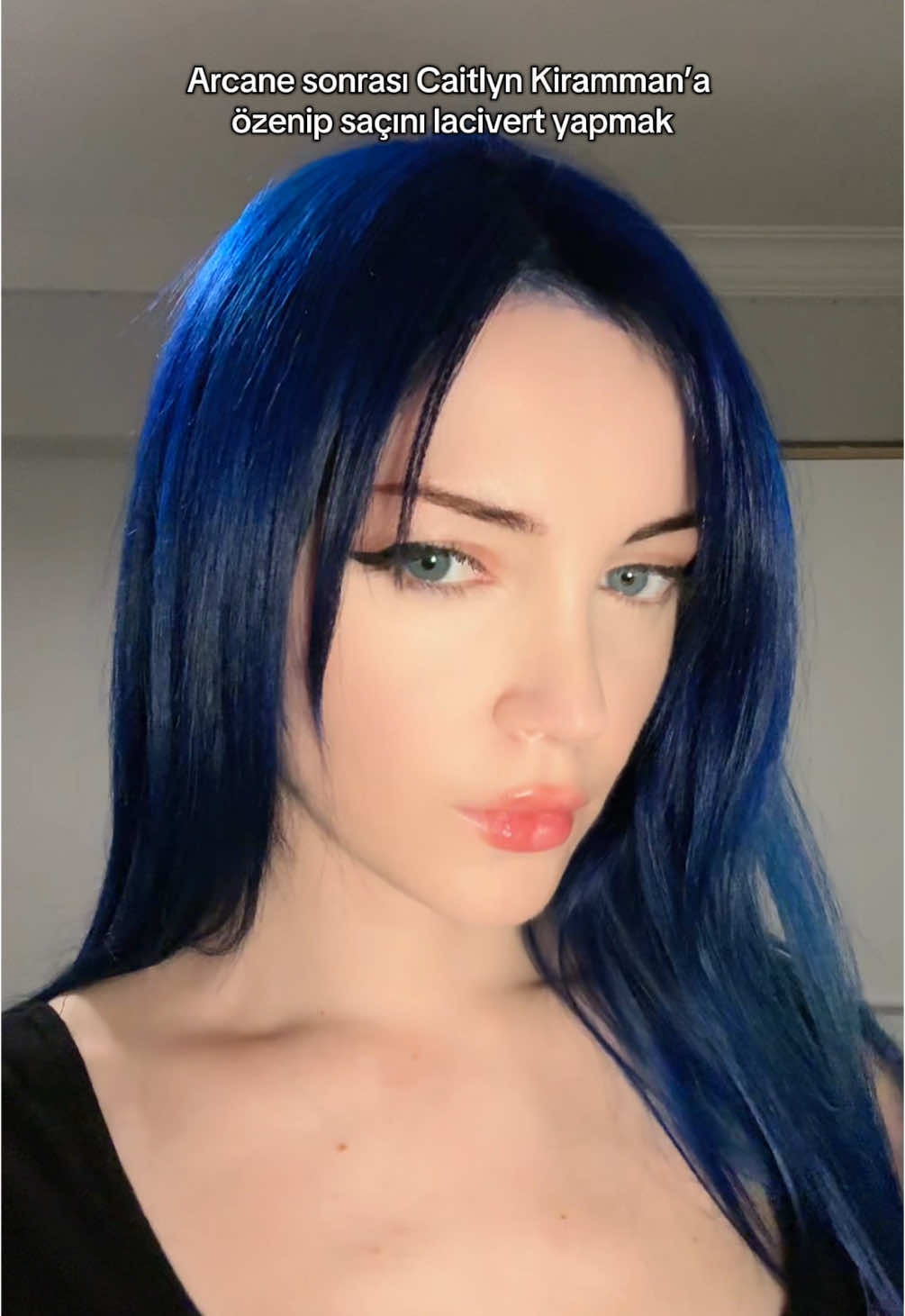 Saçımı Caitlyn mavisi yaptım #arcane #caitlynkiramman #caitlyn #arcanecaitlyn 