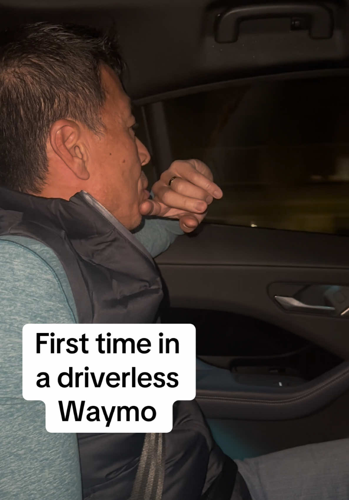 Riding in a driverless @Waymo - so cool! #waymo #driverlesscar #driverlesstaxi #rideshare #driverlessrideshare #autonomousvehicle #jaguar #uber #lyft #taxi #lidar #radartechnology #selfdrivingcar 