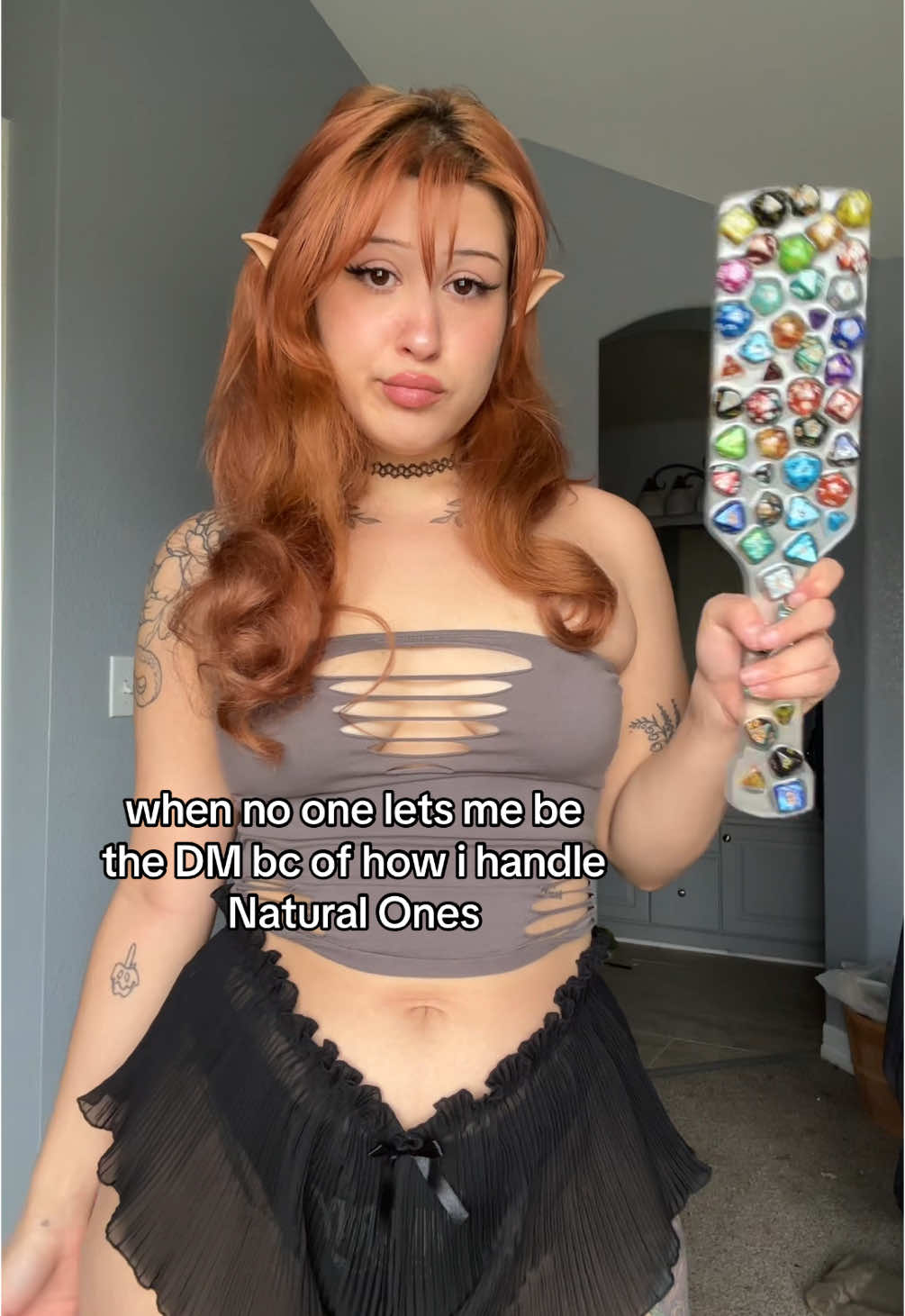 @Brodie Loman made me this sick dice paddle omg yall better watch out #DIY #dnd #dm #dice #dicegoblin 