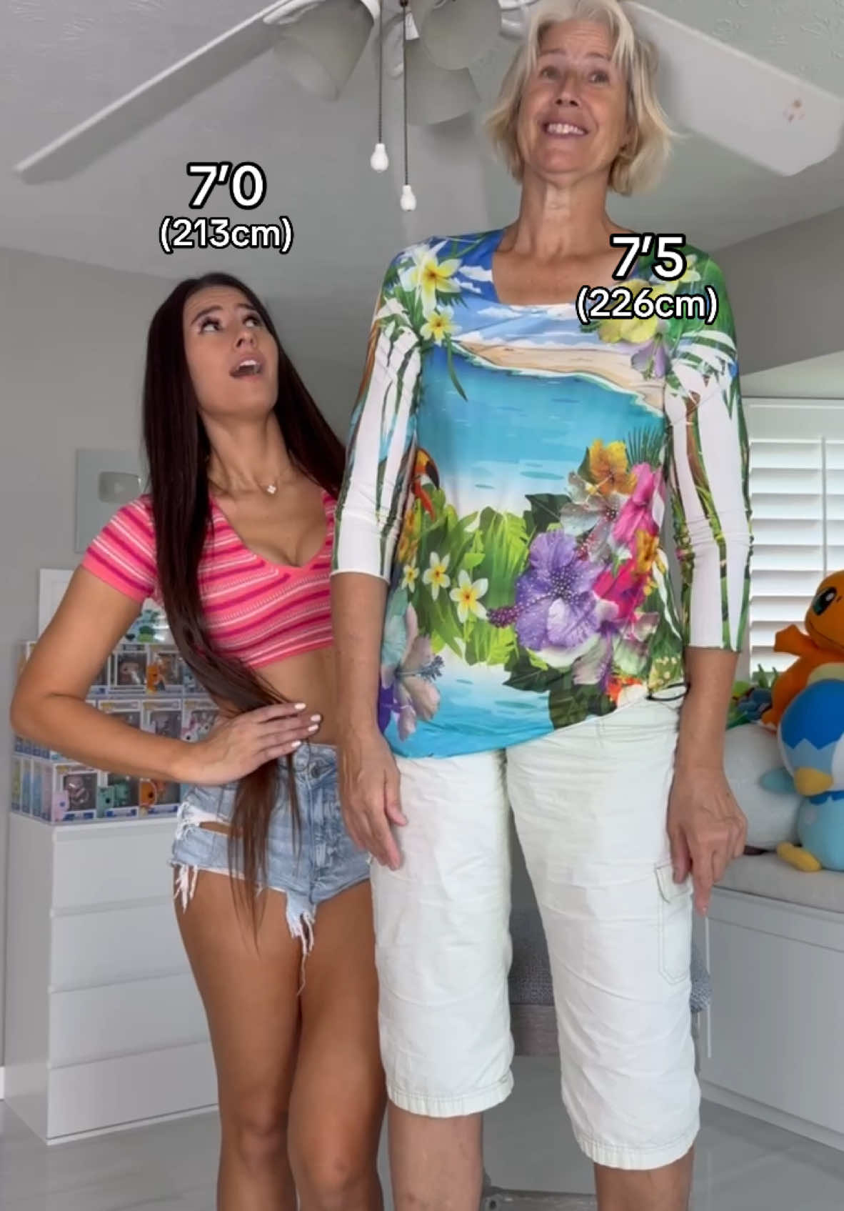 Mom towers over me😳 which one are you?? #tall #short #family #height #daughter (we are both professionals and adults) 