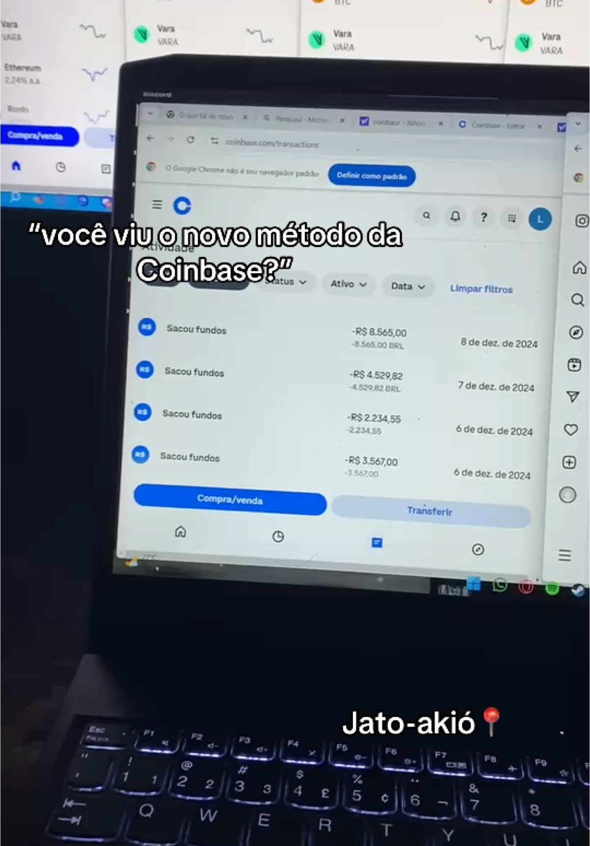 Eu ja to akioh📍 📈💸 #fyp #coinbase #metodocoinbase #rendaextra #marketingdigital #jatoaki📍 #viral_video #fazerdinheiro 