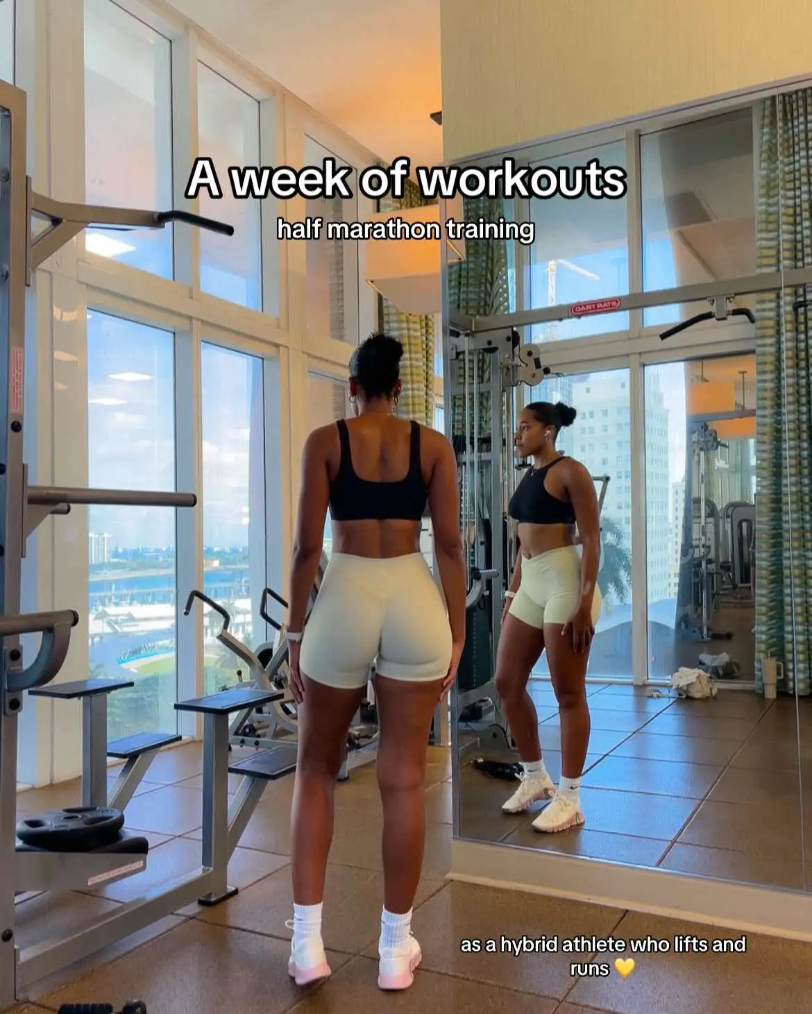 A week of workouts as a hybrid athelete training for my first ever half marathon 🙌🏾 #weekofworkouts #workoutsplit #hybridathlete #hybridtraining #halfmarathontraining #creatorsearchinsights 