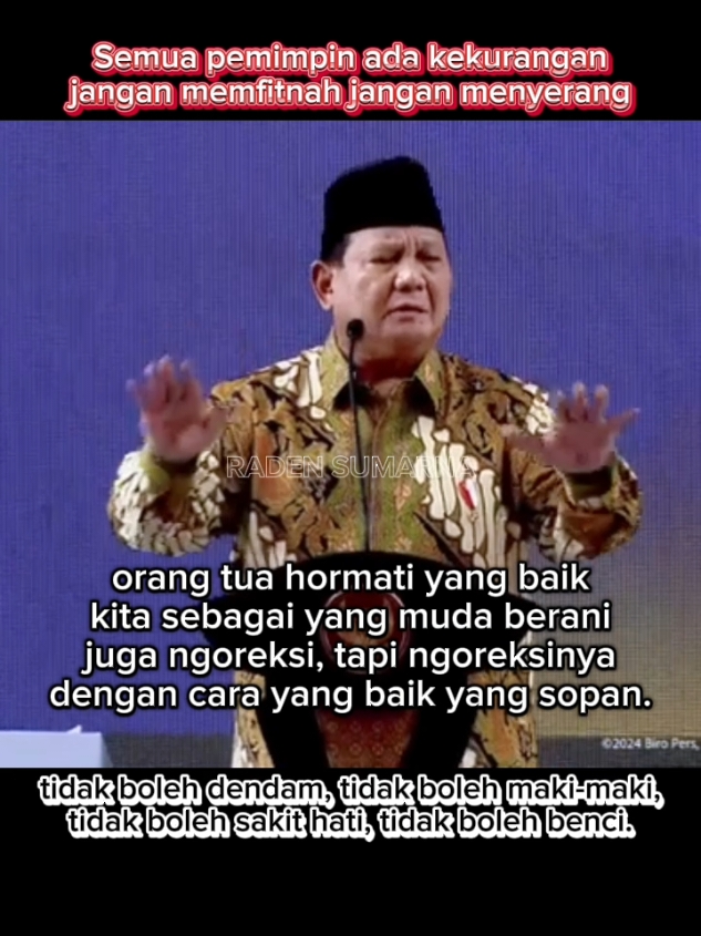 Semua pemimpin ada kekuranganjangan memfitnah jangan menyerang #presidenku #prabowo #prabowosubianto #presidenindonesia 