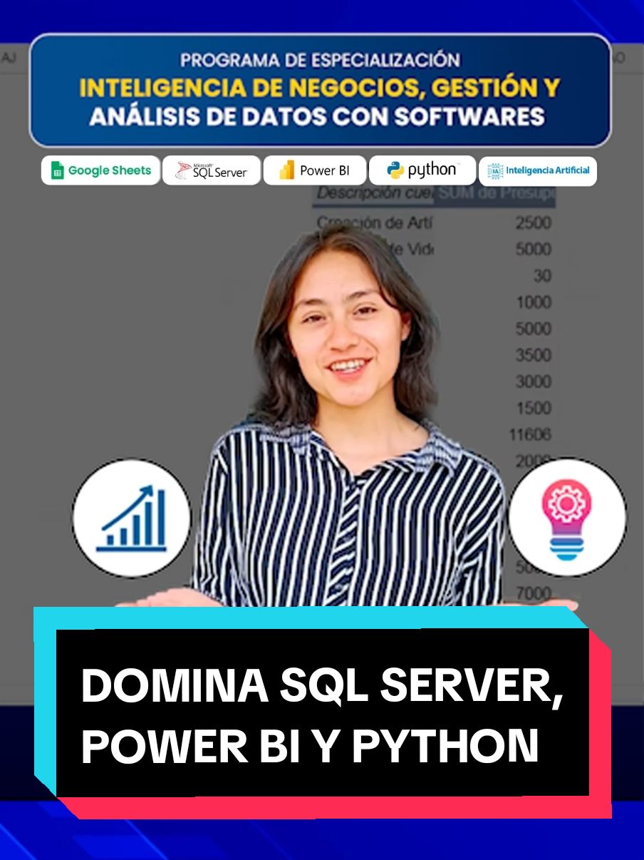 Se un experto en Inteligencia de Negocios, Gestión y Análisis de Datos con nuestro Programa de Especialización 🖥️📊 #fyp #sql #powerbi #python #googlesheets #cursosonline #eliteededuca 