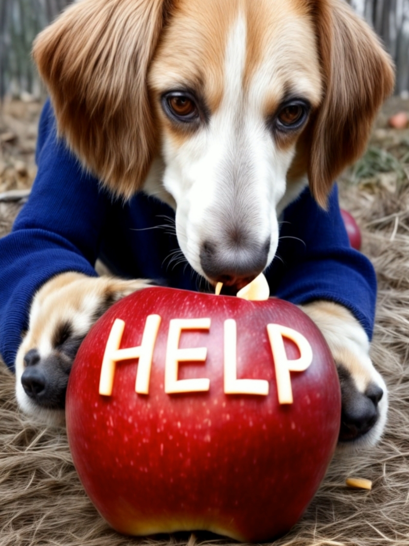 dog with apple in mouth #minimax #aimemes #trendingvideo #appledog 