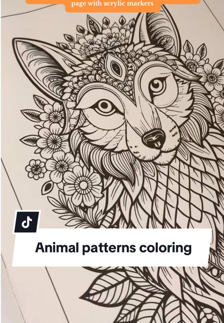 Unleash your imagination! 🌌🐺 Start your coloring journey with this majestic wolf, brought to life with bold and magical patterns. ✨🎨  #colorin #coloringbook #coloringtutorial #coloringbookforadults #coloringpages #wolf #animals 