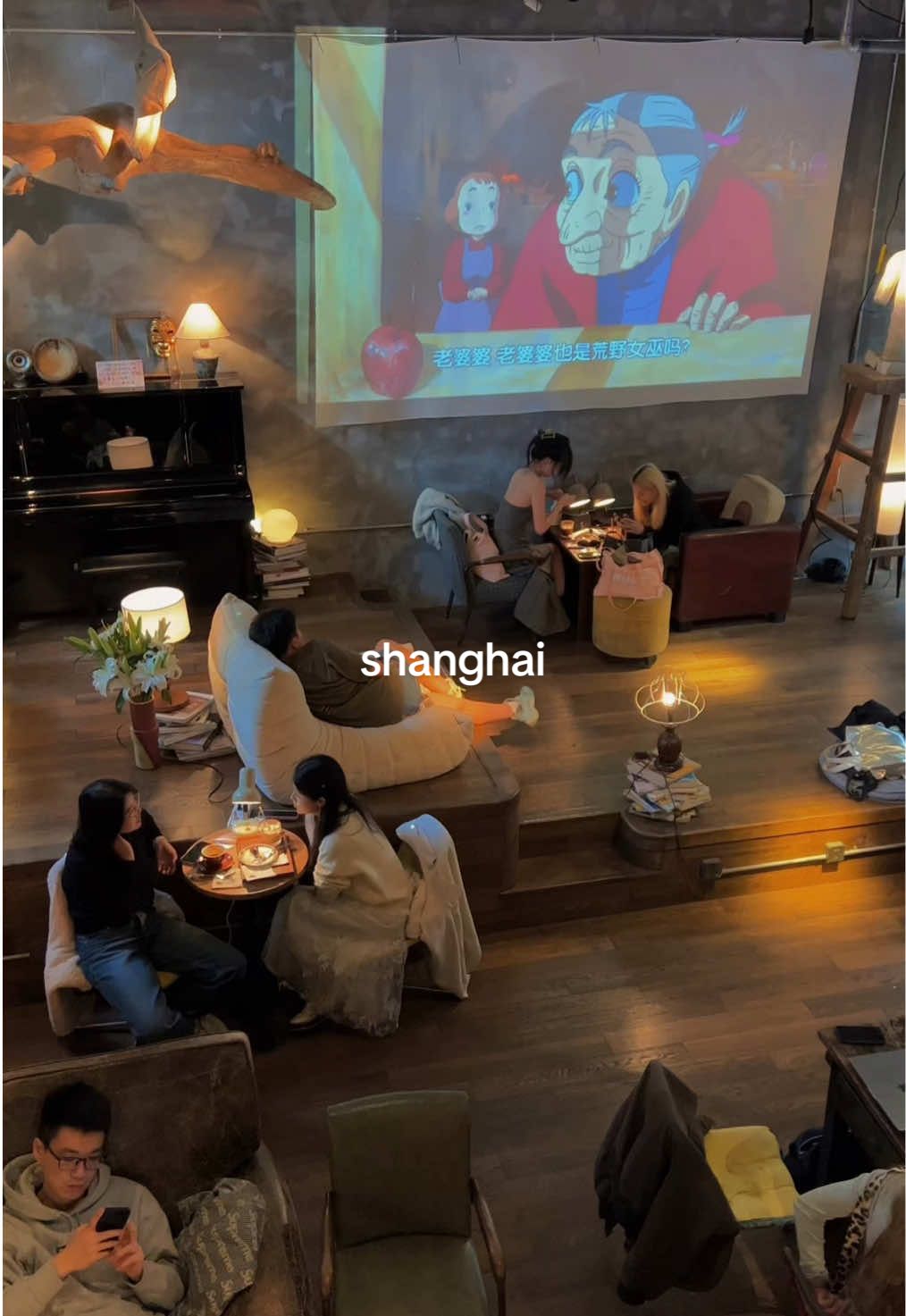 the coziest coffee shop perfect for studio ghibli lovers in shanghai, china. 📍POLLY  #studioghibli #howlsmovingcastle #ghiblistudios #cafe #coffeeshop #aesthetic #cozy #shanghai #fyp 