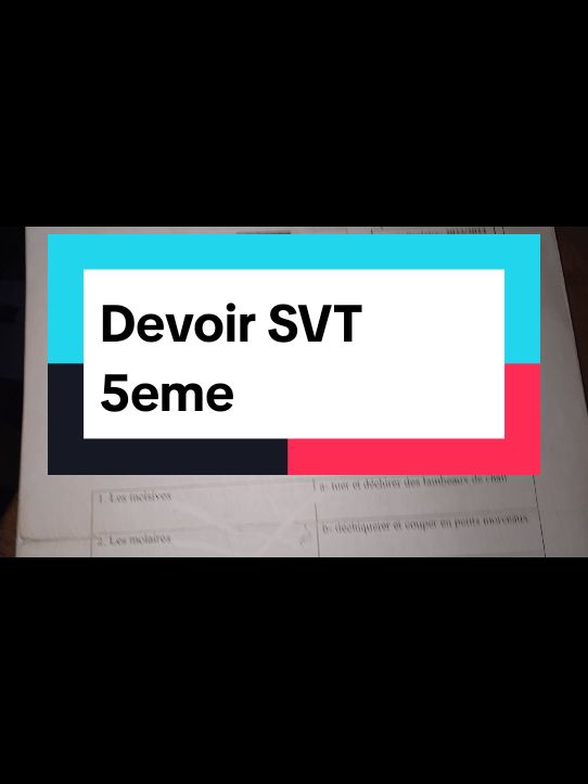 Devoir NO2 de SVT du premier semestre niveau 5eme. #svt #devoirs #cinquieme #diawacademie 