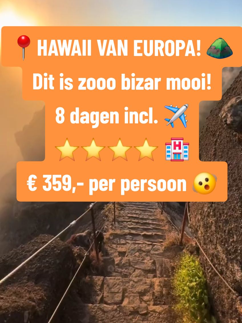 📍 HAWAII VAN EUROPA! ⛰️ 8 dagen incl. ✈️ ⭐️⭐️⭐️⭐️ 🏨 € 359,- per persoon 🫨 #meervakantievoorminder #hawaiivaneuropa #madeira #goedkoopopvakantie #santacruzmadeira 