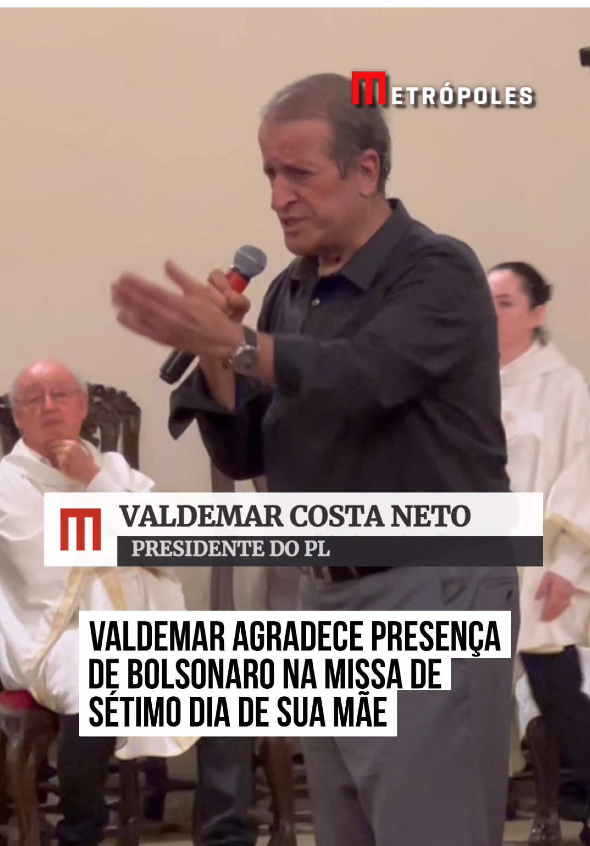 #ValdemarCostaNeto agradece presença de #JairBolsonaro na missa de sétimo dia de sua mãe. Ex-mandatário abraçou o presidente do PL e se retirou da Igreja.  Com o fim da celebração religiosa, Valdemar e Bolsonaro voltam a ficar proibidos de se comunicar. #TikTokNotícias 