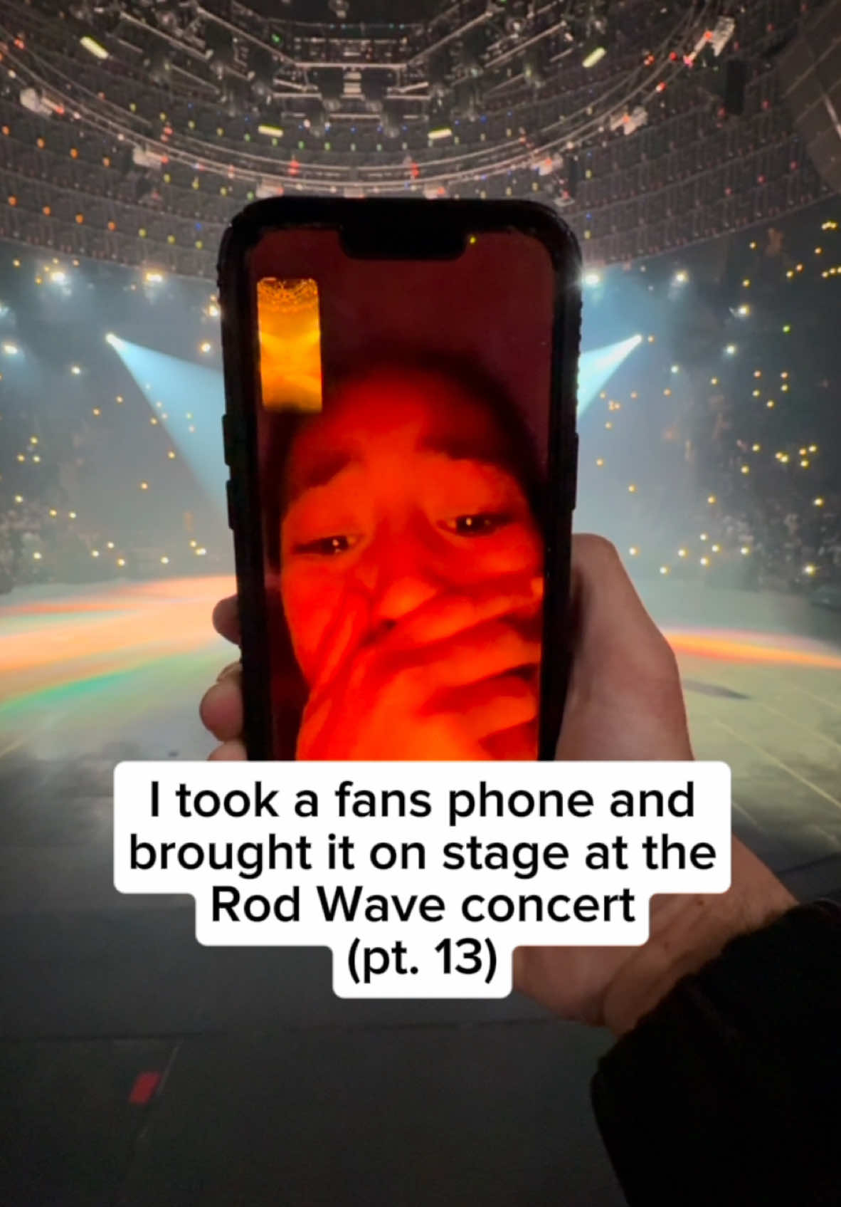 I took a fans phone and brought it on stage @Rod Wave #fyp #rodwave #tour 