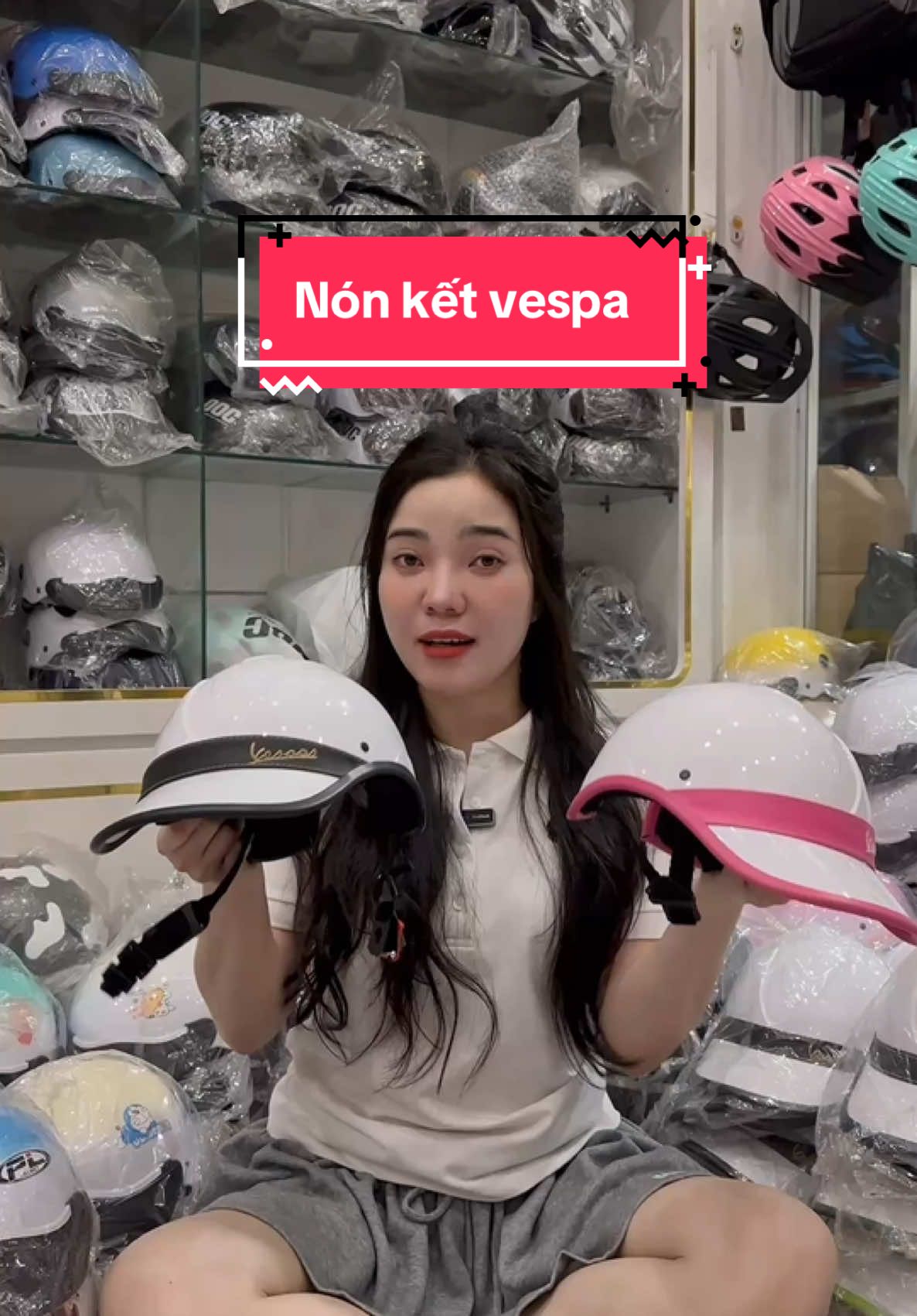 Nón kết vespa xinh xắn - form đẹp #nonbaohiem #nonket #antoangiaothong #thoitrang 