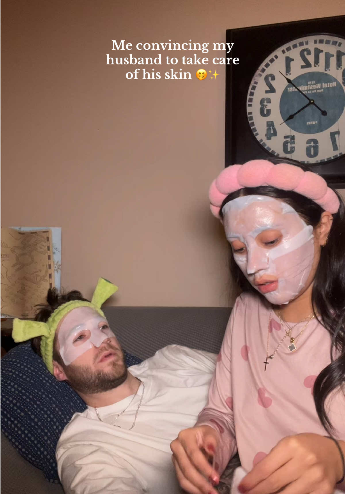 Who cares if we look funny? 😂😂 #marriagehumor #marriagegoals #skincareroutine #selfcareroutine #couplestiktok 