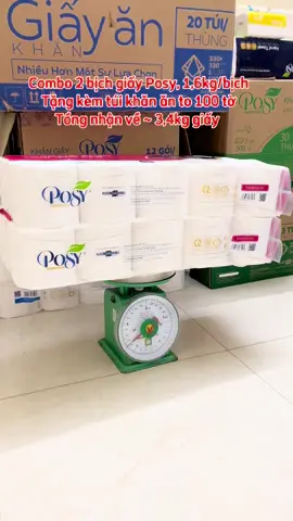 Combo 2 bịch giấy vệ sinh Posy, mỗi bịch 1,6kg tặng kèm túi giấy ăn khổ lớn 100 tờ #giayvesinh #giadungtienich #xuhuong #videoviral 