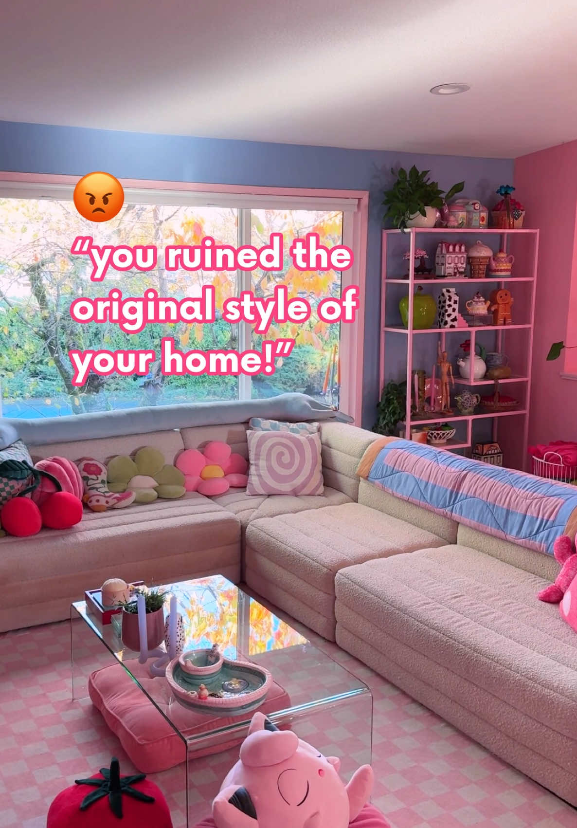 “you ruined a classic home!” 😡 *my house being a generic box house built in the 70’s* no, I didn’t take away the charm, I’m the one who ✨added it back✨🙂‍↕️ although I did find out the original build had shag green carpet everywhere and that honestly would have been a vibe! 💚 #pinkchristmas #maximalisthome #barbiecore #dopaminedecor #dopaminehome #pastelhome #maximalistinteriors  #diyhomeprojects #maximalism #visualstim #autisticadults 