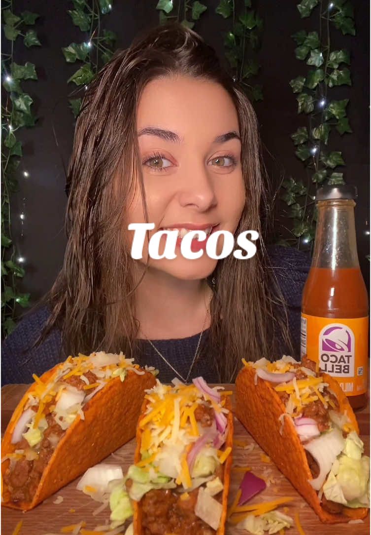 Tacos mukbang! 🌮 temporary set up, but what do you guys think? 🥰#tacos #tacobell #taco #mukbang #mukbangvideo #mukbangeatingshow #mukbangasmr #eating #eatwithme #eatingsounds #eatingvideo #eatingasmr #asmr #asmrfood #asmrvideo #asmrsounds #trendingmukbangfood #dessert #cheese #creatorsearchinsights #fyp 