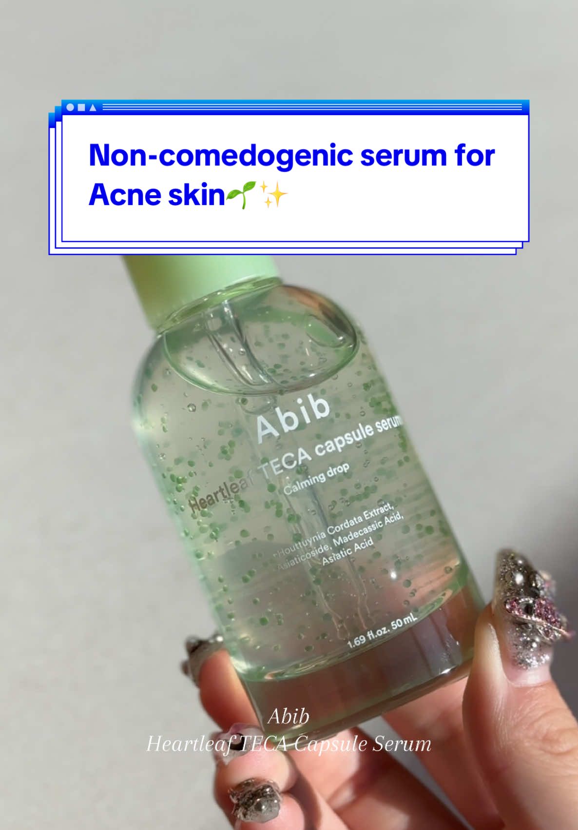 Prettiest non-comedogenic serum for acne skin✨#abib #tecaserum #kbeauty #serum #acneskin #noncomedegenic 