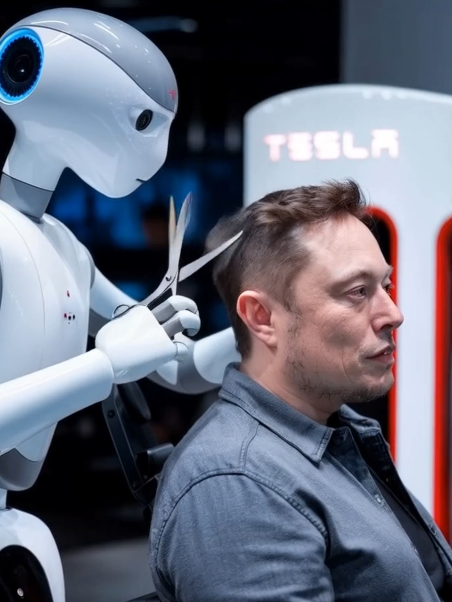 #elonmusk #robot #hairdresser