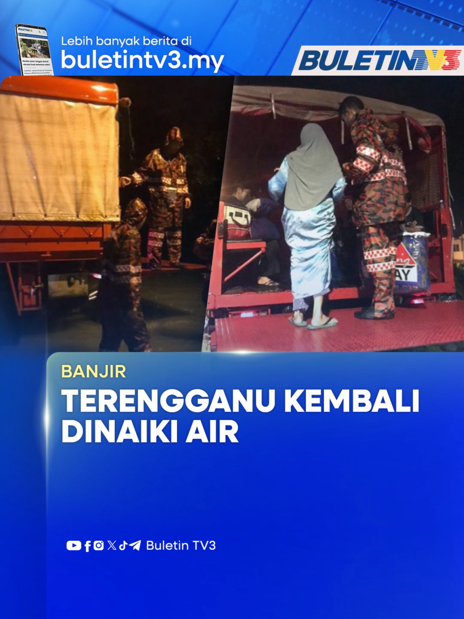 Terengganu Dilanda Banjir Gelombang Kedua #beritaditiktok #buletintv3 #banjir #gelombangkedua #terengganu