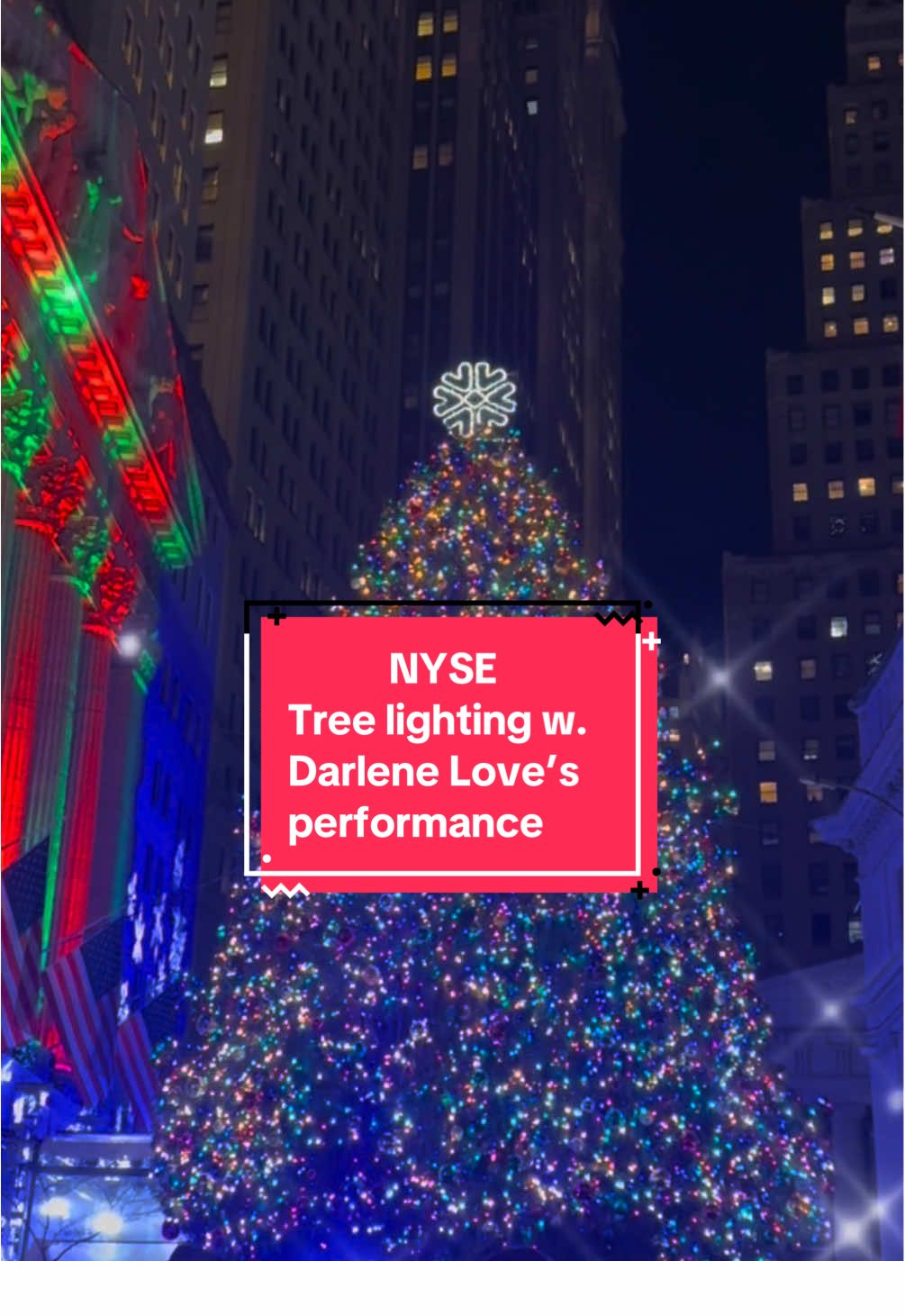 NYSE 101 Tree Lighting ceremony with Darlene Love’s famous Baby please come home live performance 🎶🎤 #nyse#treelighting#darlenelove#aesthetic#nycholiday#fypシ#viralvideo 