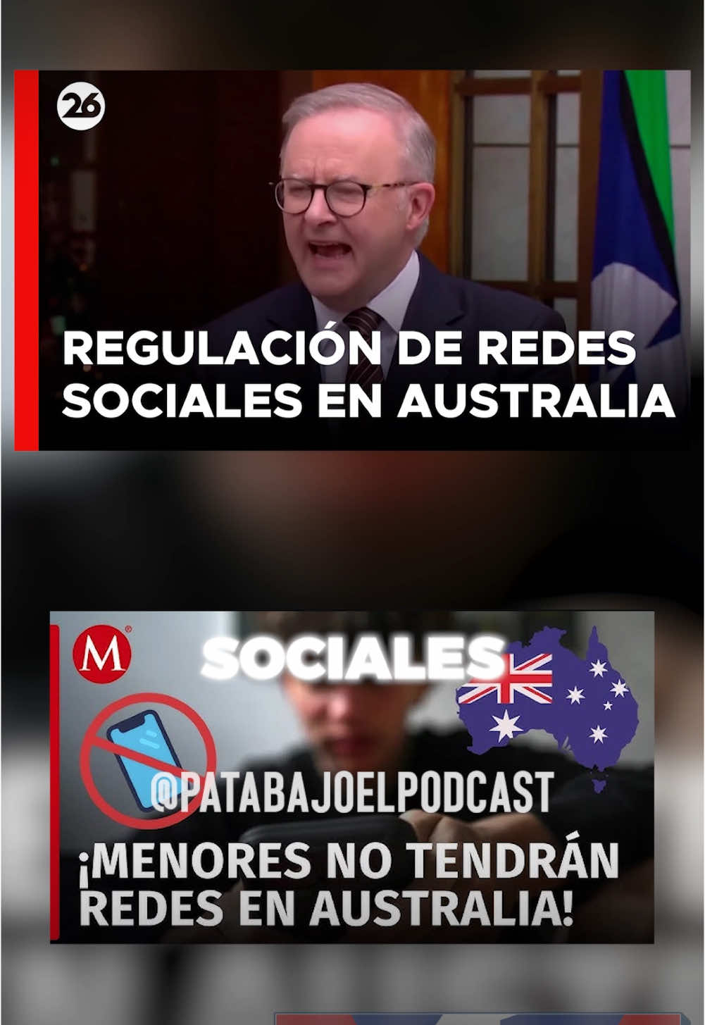 Australia banea el uso de redes sociales para menores de 16 años‼️ ##patabajoelpodcast