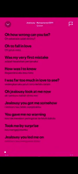 Terjemahan Lirik Lagu :  Jealousy - Queen #terjemahanlagu #laguindo #liriklagu #fyp #fypシ #songlyrics  #lirikindo #viral 