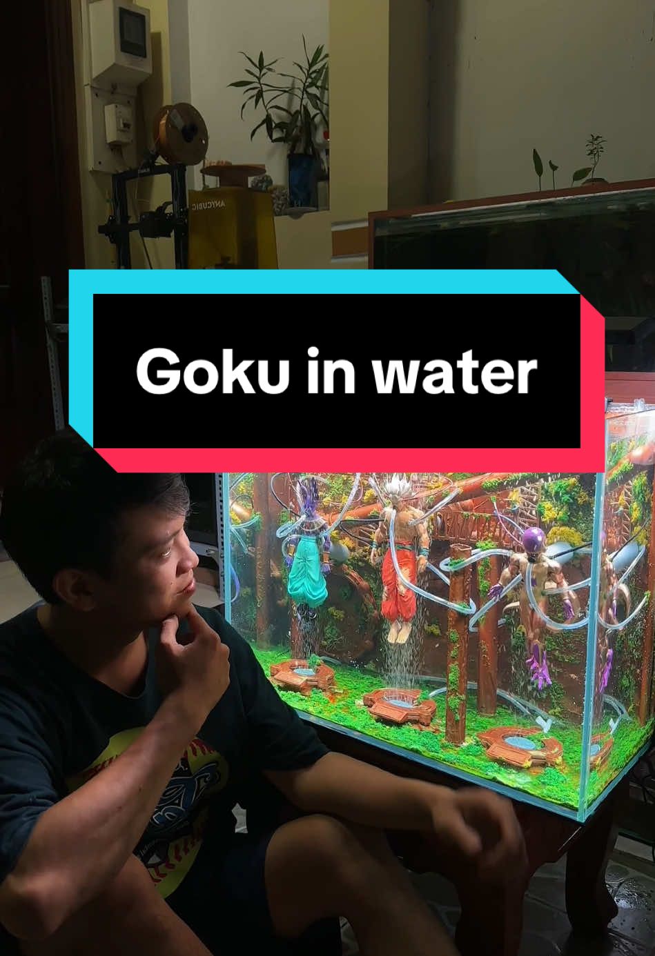 Goku healing tank, hồ đẹp mà không khoe thì có lỗi với anh em follower lắm #dregreendecor #becamini #aquascape #goku #dragonball #diorama 