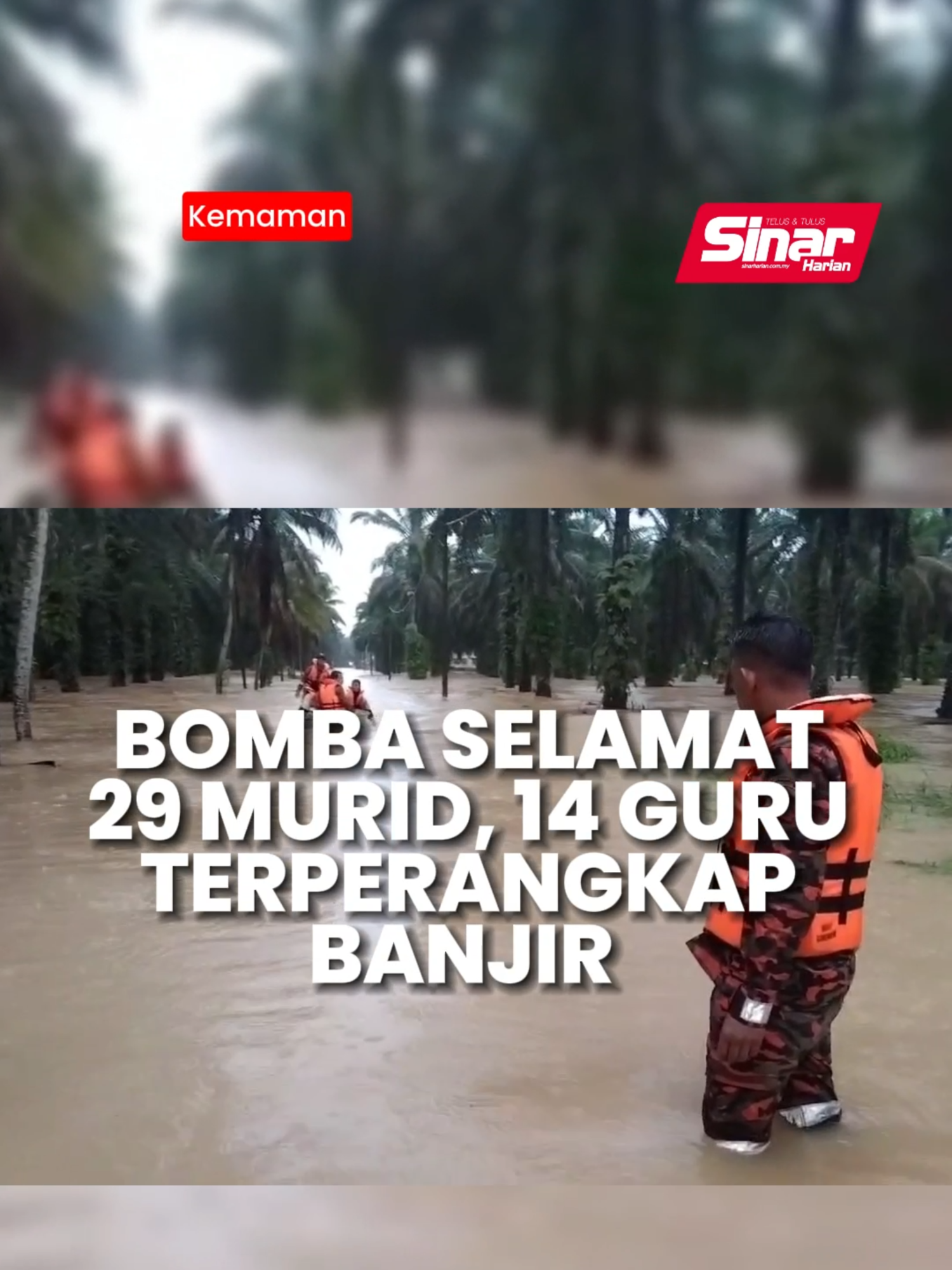 Bomba selamat 29 murid, 14 guru terperangkap banjir   Seramai 29 murid, 14 guru dan empat kanak-kanak yang terperangkap dalam banjir di Sekolah Kebangsaan (SK) Padang Kubu, Kemaman diselamatkan anggota bomba pada Selasa.  Ketua Balai Bomba dan Penyelamat (BBP) Cheneh, Mohd Hafiezul Mohamad berkata, operasi menyelamatkan pelajar asrama dengan penghuni kuarters di sekolah berkenaan dijalankan pada jam 7 pagi tadi. Seramai 10 anggota bomba dari BBP Cheneh dikejarkan ke lokasi kejadian untuk membawa keluar kesemua mangsa dengan beberapa jentera termasuk menggunakan bot penyelamat aluminium dan bot fiber. Artikel: https://www.sinarharian.com.my/article/701460/berita/semasa/bomba-selamatkan-guru-murid-terperangkap-banjir #SinarHarian #60saat #banjir #terengganu