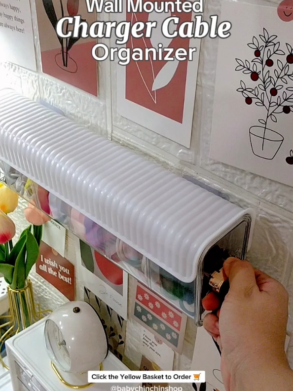 No more Kalat na charger dahil Dito sa Organizer nato 😍 ➡️ Click the yellow basket to order 🛒  #cableorganizer #cablestorage  #chargerorganizer #charger #chargercable #organizerforcharger #wallmountedstoragebox #storage #storagebox #storageorganizer  #organizer #homestorage #homeorganizer #tiktokfinds #fyp #foryoupage 