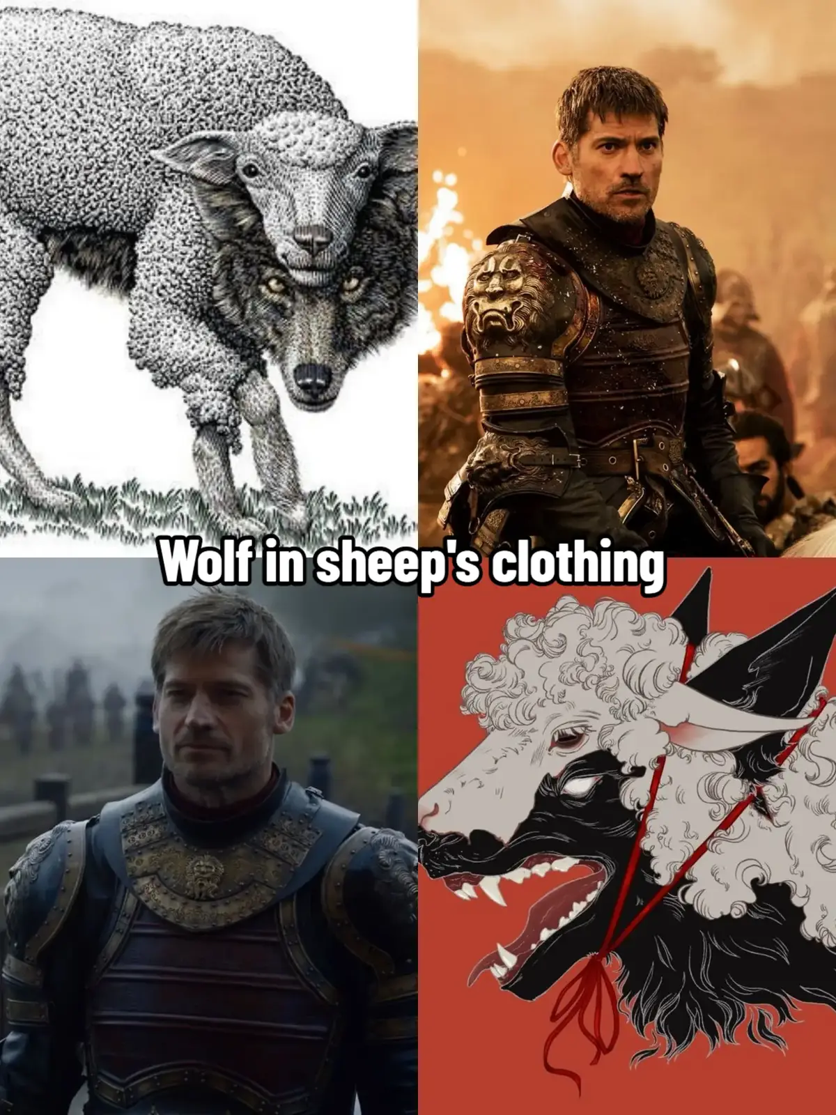 #gameofthrones #got #houseofthedragon #hotd #jaimelannister #jonsnow #daemontargaryen #sheepinwolfsclothing #wolfinsheepsclothing 