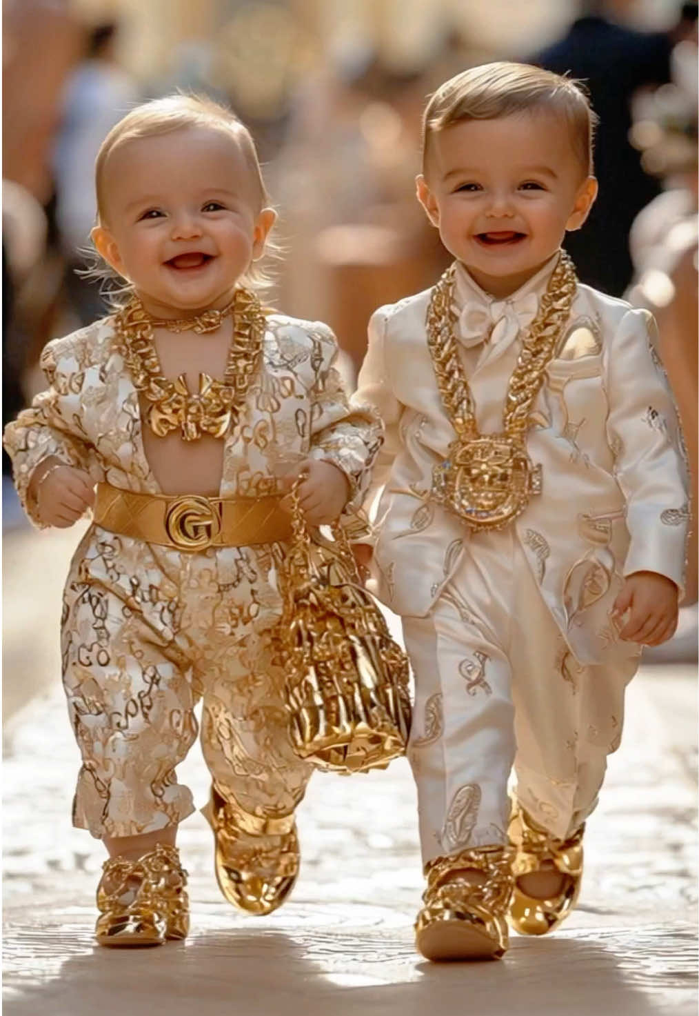 Adorable Baby Runway Stars❤️👫 #baby #cutebaby #babyvideos #babydance #babyshorts #AI #Runway #fyp #viral #kawaii #BabyFashionShow #ForYou #bebe