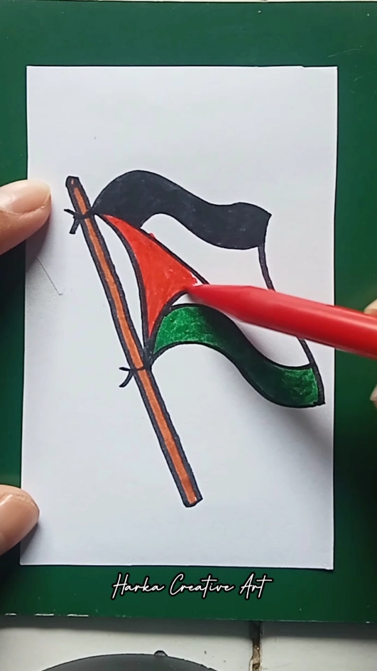 Menggambar bendera Palestina 🇵🇸 #art #drawing #palestine #flags #menggambar #bendera #fyp 