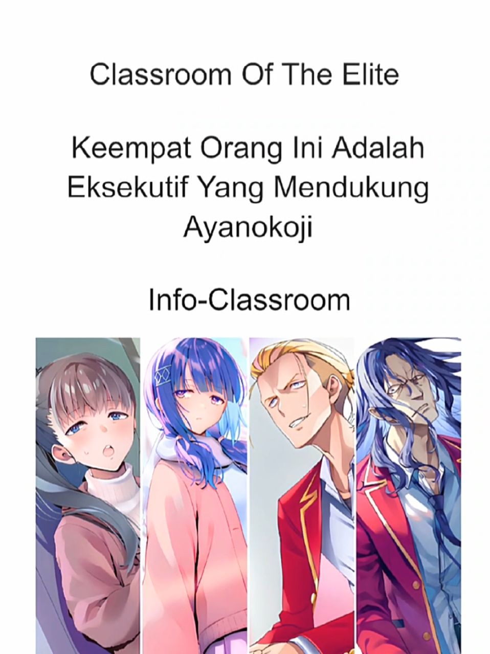 Kelas Horikita Tanpa Kiyo #classroomoftheeliteseason4  #classroomoftheeliteseason3  #classroomoftheeliteseason2  #classroomoftheelite  #classroomoftheelitenovel  #classroomoftheeliteedit  - Genre = Drama Psychological School  - Studio = Lerche  - Informasi Tentang Update Anime Classroom Of The Elite 