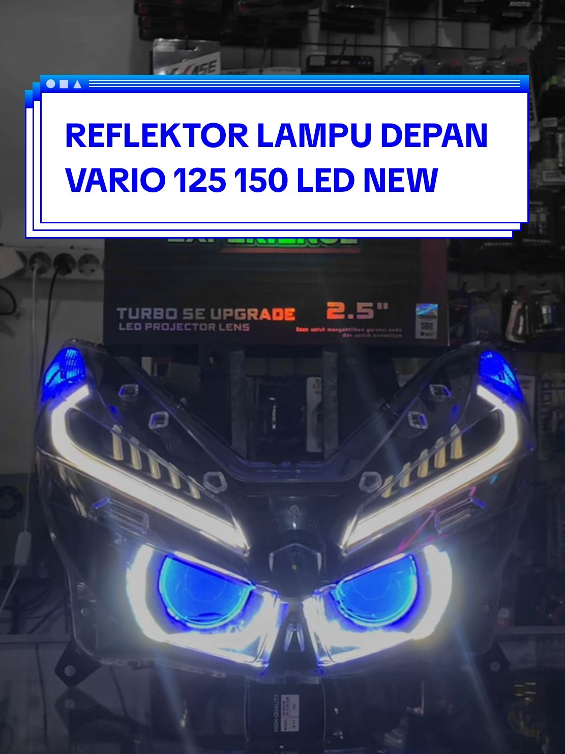 Project billed full set reflektor VARIO 125/150 LED NEW custom double billed AES TURBO EXPERIENCE 2,5 inch 60 watt lengkap Devil 1 warna Biru #autolightmodification #vario #vario125lednew #vario150lednew #variolednew #variomodifikasi #vario125 #vario150 #bullaes #AES #headlamp #aesexperience #billed 