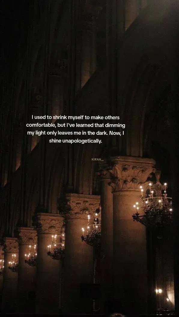 I used to shrink myself to make others comfortable, but I've learned that dimming my light only leaves me in the dark. Now, I shine unapologetically. #fyp #foryou #foryoupage 