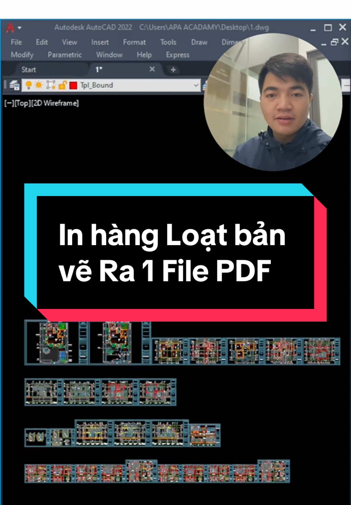 LISP IN HÀNG LOẠT siêu nhanh và GỘP THÀNH 1 FILE PDF #autocad #autocadtutorial #autocad2d #autocadtip #LearnOnTikTok #lispcad #learn #xuhuong #viral 