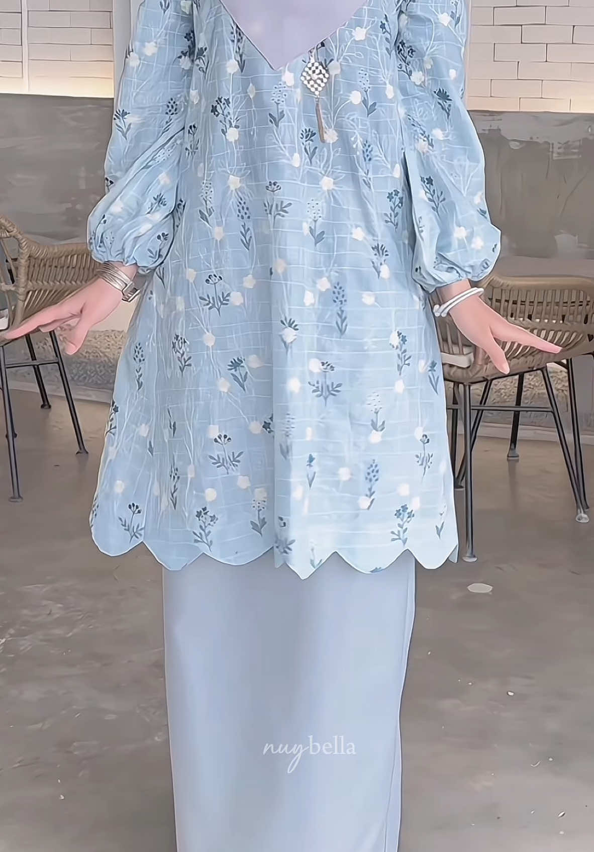 lawanya kurung warna baby blue ni 😍 material embroidery cotton. #bajukurung #kurungmoden #kurungcantik #bajukurungmurah #kurungviral #bajuraya2025 