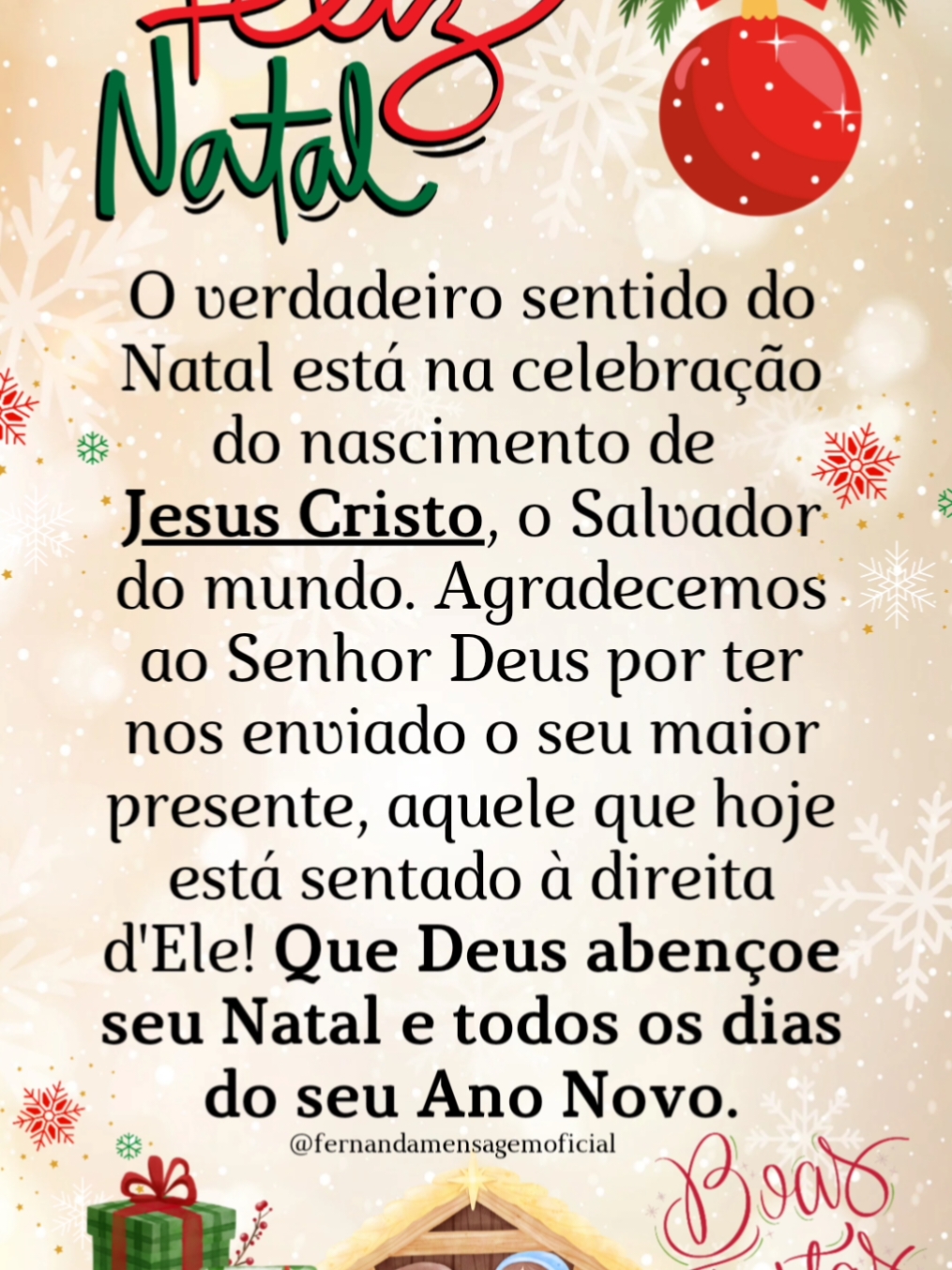 Desejo um feliz Natal pra todos!🎅🎄🙌 . . . . #feliznatal #natal #familia #mensagemdodia #tik_tok 