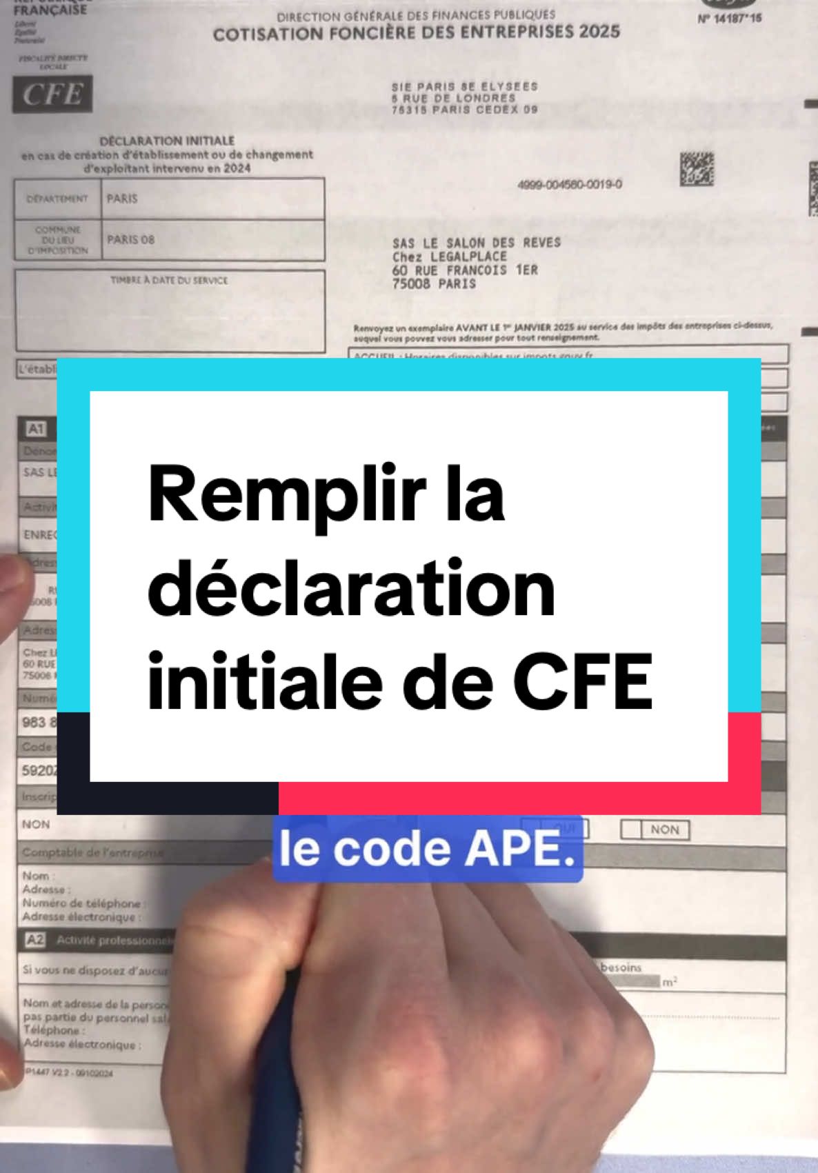 Tuto remplissage declaration initiale de CFE en #microentreprise 