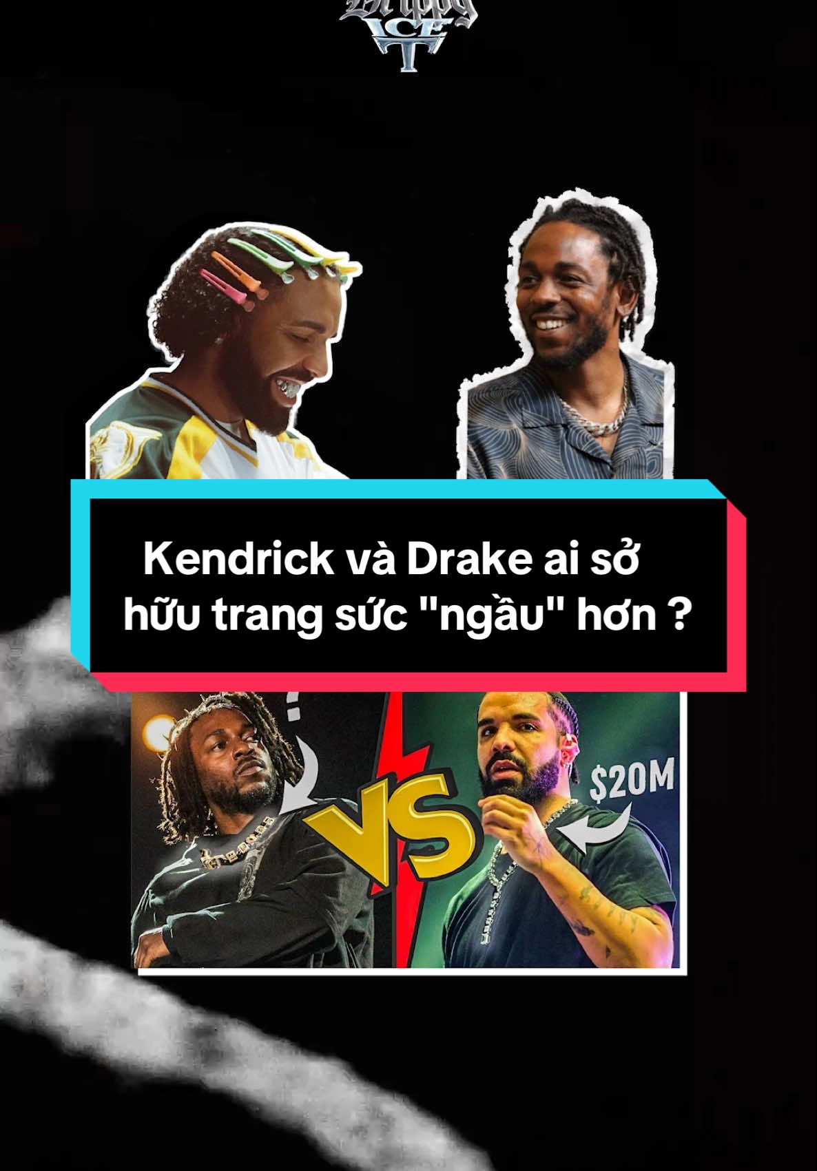 Giữa kendrick và Drake ai sở hữu trang sức hịn hơn nhỉ ? #thanhdrippyice #drippyicet #metok #grillzhanoi #grillz #customjewelry #electrictattoo 